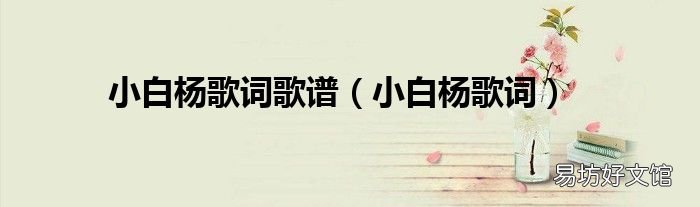 小白楊歌詞 小白楊歌詞歌譜