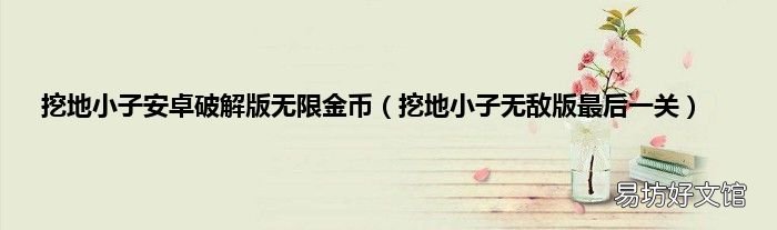 挖地小子無敵版最后一關(guān) 挖地小子安卓破解版無限金幣