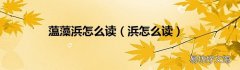 浜怎么读 蕰藻浜怎么读