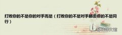 打败你的不是对手颠覆你的不是同行 打败你的不是你的对手而是