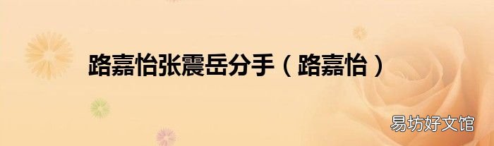 路嘉怡 路嘉怡张震岳分手