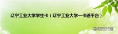 辽宁工业大学一卡通平台 辽宁工业大学学生卡