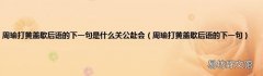 周瑜打黄盖歇后语的下一句 周瑜打黄盖歇后语的下一句是什么关公赴会