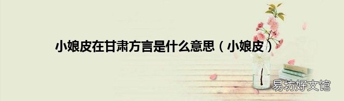 小娘皮 小娘皮在甘肃方言是什么意思