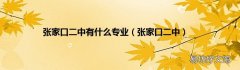 张家口二中 张家口二中有什么专业