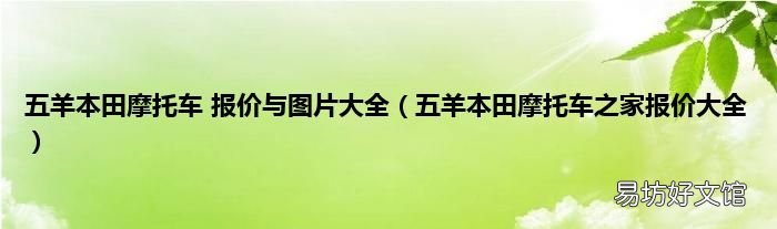 五羊本田摩托车之家报价大全 五羊本田摩托车 报价与图片大全