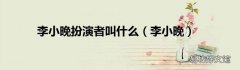 李小晚 李小晚扮演者叫什么