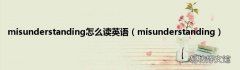 misunderstanding misunderstanding怎么读英语