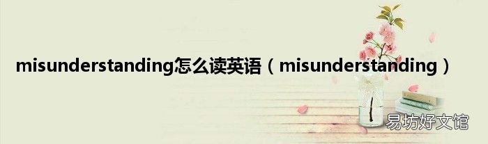 misunderstanding misunderstanding怎么读英语
