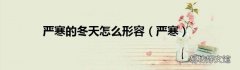 严寒 严寒的冬天怎么形容