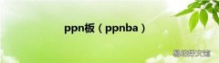 ppnba ppn板