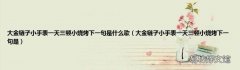 大金链子小手表一天三顿小烧烤下一句是 大金链子小手表一天三顿小烧烤下一句是什么歌