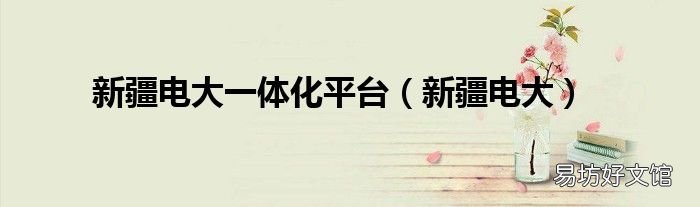 新疆电大 新疆电大一体化平台