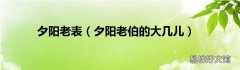 夕阳老伯的大几儿 夕阳老表