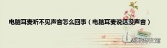 电脑耳麦说话没声音 电脑耳麦听不见声音怎么回事
