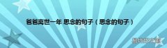思念的句子 爸爸离世一年 思念的句子