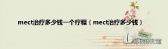 mect治疗多少钱 mect治疗多少钱一个疗程