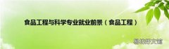 食品工程 食品工程与科学专业就业前景