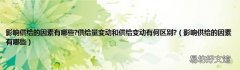 影响供给的因素有哪些 影响供给的因素有哪些?供给量变动和供给变动有何区别?
