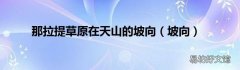 坡向 那拉提草原在天山的坡向