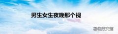男生女生夜晚那个视