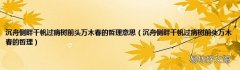 沉舟侧畔千帆过病树前头万木春的哲理 沉舟侧畔千帆过病树前头万木春的哲理意思