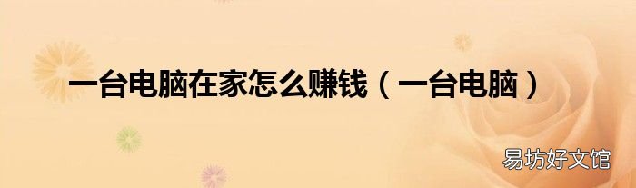 一台电脑 一台电脑在家怎么赚钱