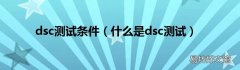 什么是dsc测试 dsc测试条件