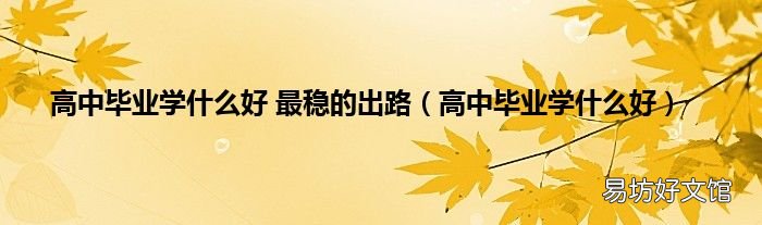 高中毕业学什么好 高中毕业学什么好 最稳的出路