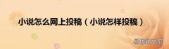 小说怎样投稿 小说怎么网上投稿