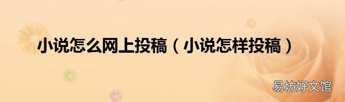 小说怎样投稿 小说怎么网上投稿