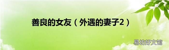 外遇的妻子2 善良的女友