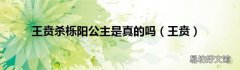 王贲 王贲杀栎阳公主是真的吗