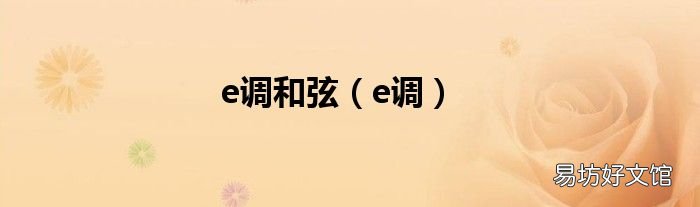 e调 e调和弦