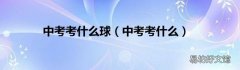 中考考什么 中考考什么球
