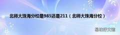 北师大珠海分校 北师大珠海分校是985还是211