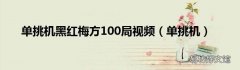 单挑机 单挑机黑红梅方100局视频