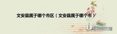 文安县属于哪个市 文安县属于哪个市区