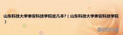 山东科技大学泰安科技学院 山东科技大学泰安科技学院是几本?