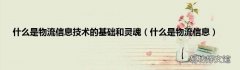 什么是物流信息 什么是物流信息技术的基础和灵魂