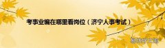 济宁人事考试 考事业编在哪里看岗位