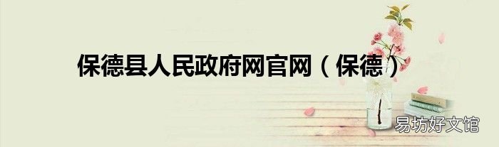 保德 保德县人民政府网官网