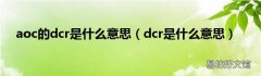 dcr是什么意思 aoc的dcr是什么意思