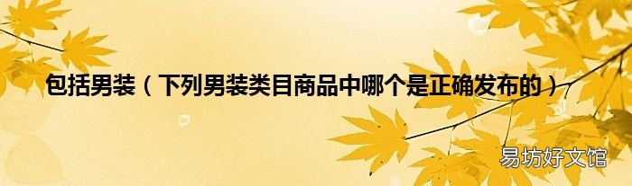 下列男装类目商品中哪个是正确发布的 包括男装
