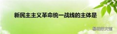 新民主主义革命统一战线的主体是