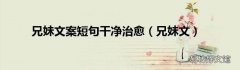 兄妹文 兄妹文案短句干净治愈