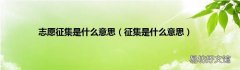 征集是什么意思 志愿征集是什么意思