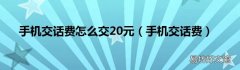手机交话费 手机交话费怎么交20元