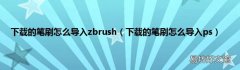 下载的笔刷怎么导入ps 下载的笔刷怎么导入zbrush