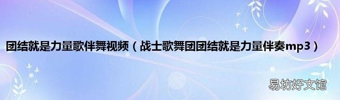 战士歌舞团团结就是力量伴奏mp3 团结就是力量歌伴舞视频
